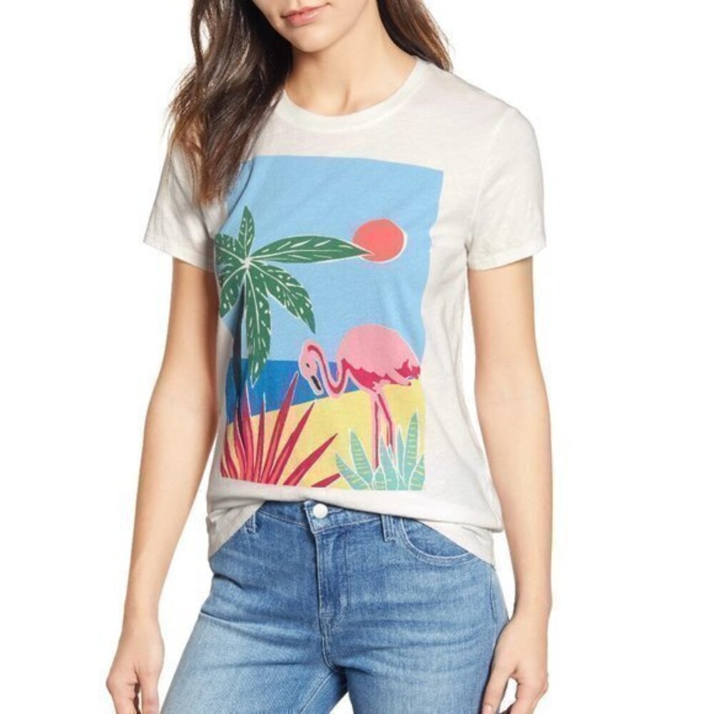 Lucky Brand Tropical Crew Top.  M
